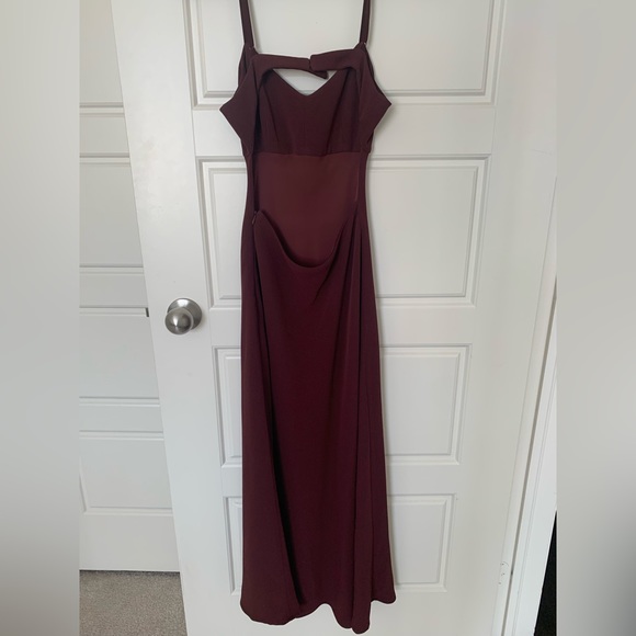 Wilfred Jeanie Burgundy/Maroon Open Back Fitted Dress Sz 2 - Picture 3 of 5